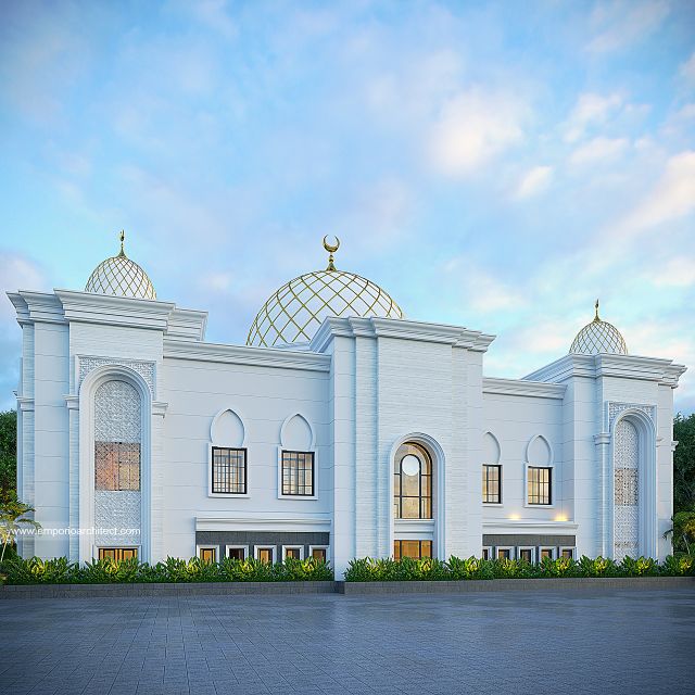 Gambar 3 Desain Masjid Al Anshar 1823 Style Klasik 2 Lantai di  Makassar