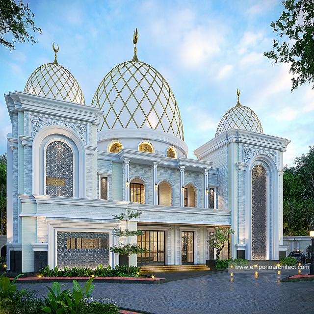 Gambar 2 Desain Masjid Grand Marina 1537 Style Klasik 2 Lantai di  Makassar