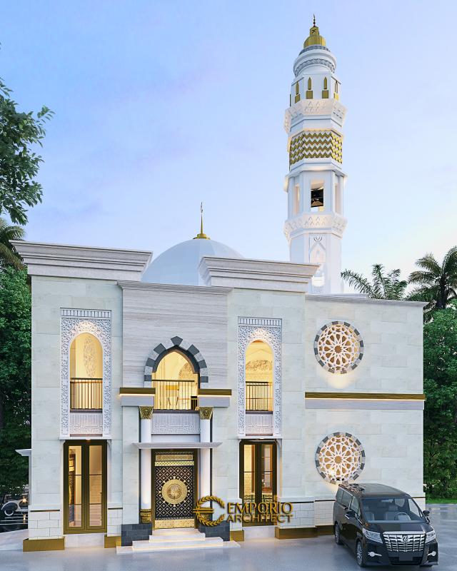 Desain Tampak Belakang Masjid Modern 2 Lantai di Sidoarjo, Jawa Timur