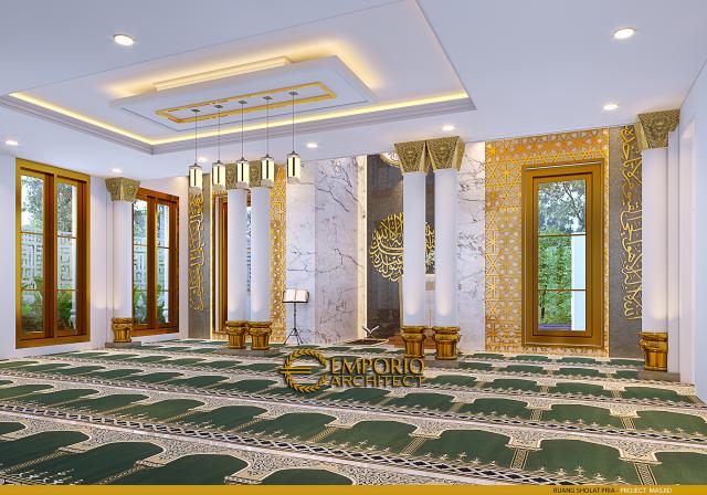 Desain Ruang Sholat Pria Masjid Modern 2 Lantai di Sidoarjo, Jawa Timur