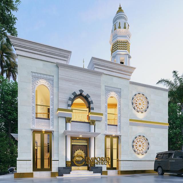 Desain Tampak Belakang Masjid Modern 2 Lantai di Sidoarjo, Jawa Timur