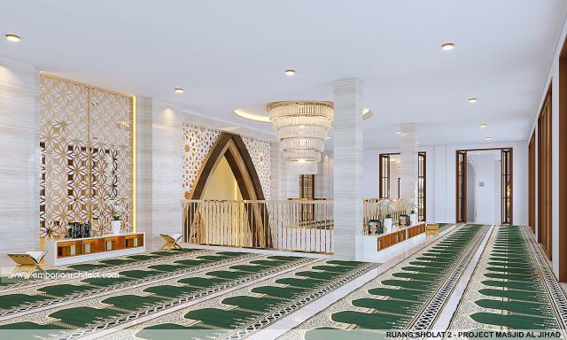 Desain Ruang Sholat 2 Masjid Al Jihad Style Modern 3 Lantai di Yogyakarta