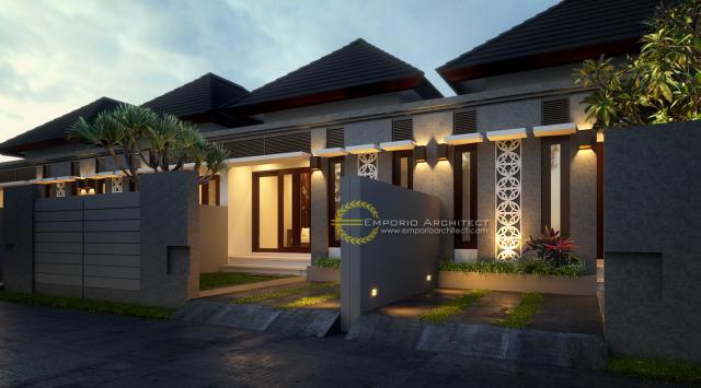 Desain Exterior 2 Nuansa Bali Residence Style Villa Bali 1 Lantai di Jakarta