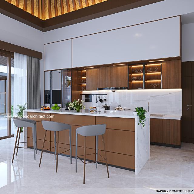 Desain Dapur Paviliun Modern 1 Lantai Ibu LZ di Tangerang