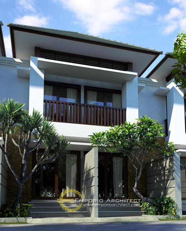 Desain Exterior 2 Perumahan Villa Bali 2 Lantai Bapak Anton di Solo