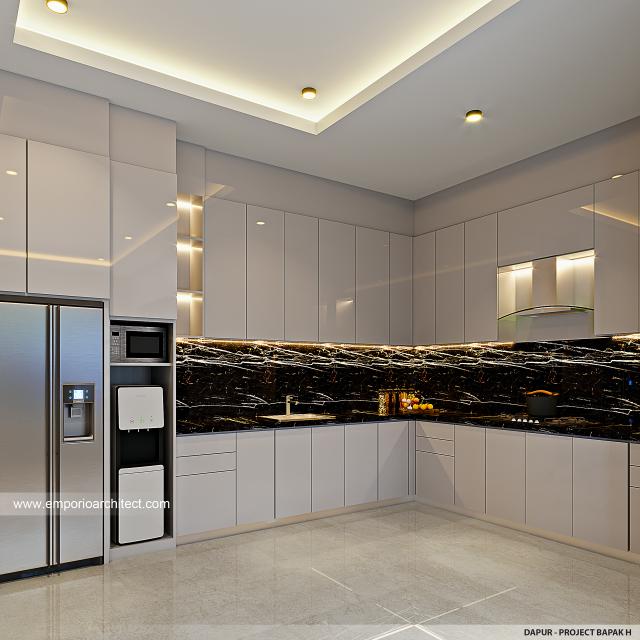 Desain Dapur Perumahan Cherry Field by Matahari Land Modern 2 Lantai Bapak HNK Type B di Bandung