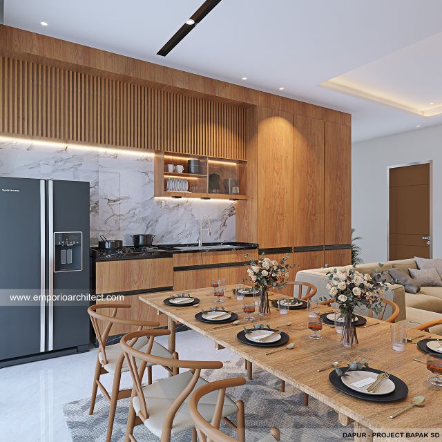 Desain Dapur Perumahan Modern 3 Lantai Bapak SD di Jakarta Selatan