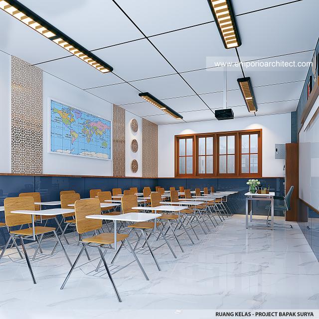 Desain Ruang Kelas Pondok Pesantren Mediteran 2 Lantai Bapak SRY di Lembang, Bandung