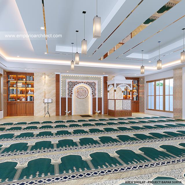 Desain Area Sholat Pondok Pesantren Mediteran 2 Lantai Bapak SRY di Lembang, Bandung