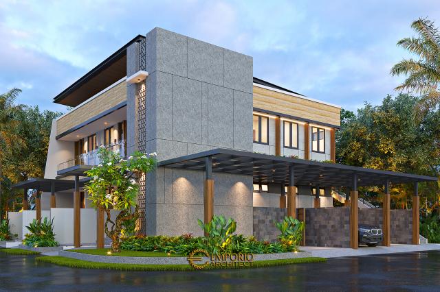 Desain Tampak Hook Rent House Modern 2 Lantai Bapak Raja di Bogor, Jawa Barat