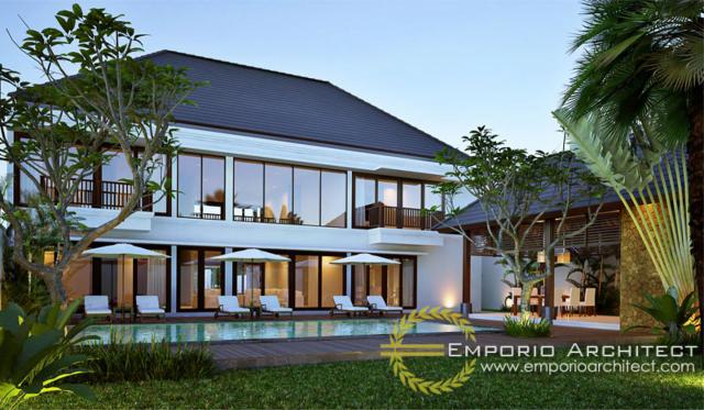 Gambar 2 Desain Rumah Villa Bali 2 Lantai Type 570 di  Sempidi, Badung, Bali