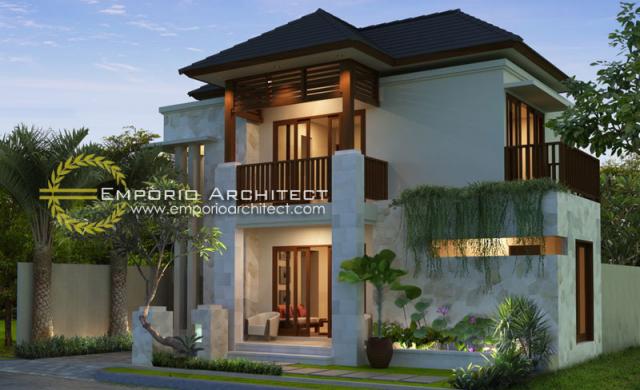 Desain Exterior 2 Rumah Villa Bali 2 Lantai Ibu Agung Arini di Denpasar, Bali