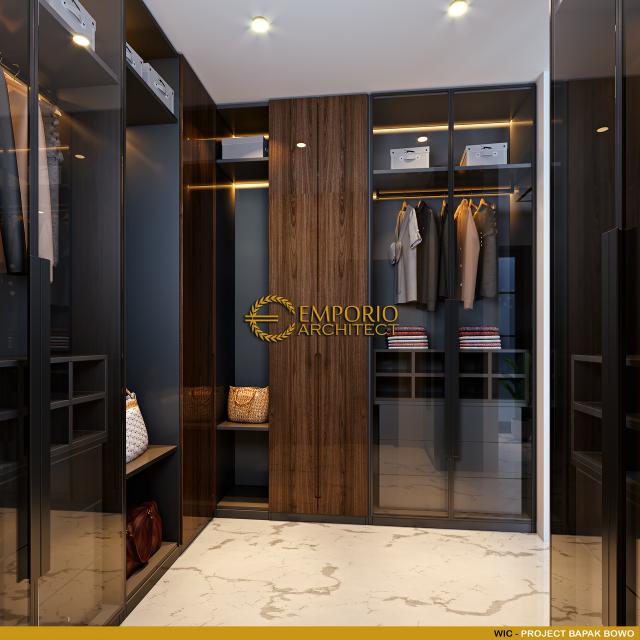 Desain Walk In Closet Rumah American Classic 2.5 Lantai Bapak Bowo di Tegal, Jawa Tengah