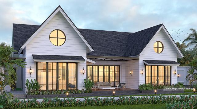 Desain Rumah American Klasik 1 Lantai Bapak RHT 1376 di  Kalimantan Selatan