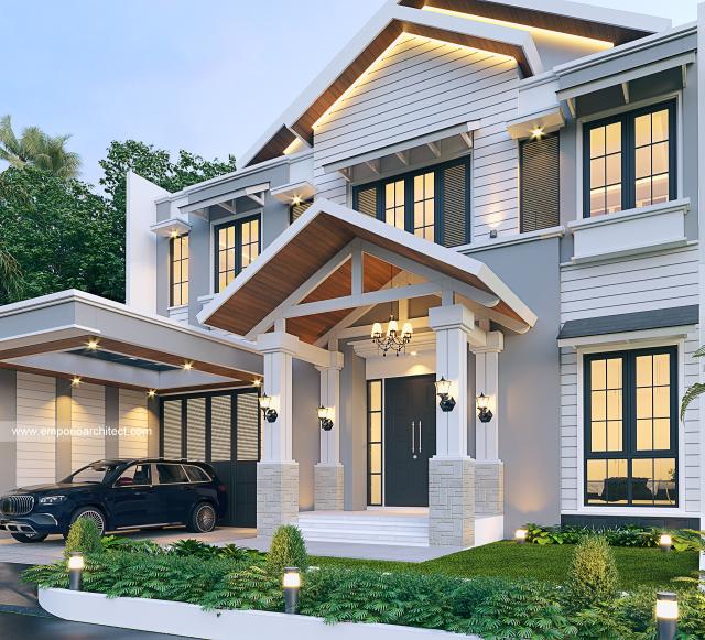 #2floorshousedesign - Mrs. M American Classic House 2 Floors Design - Jakarta - Code 19072