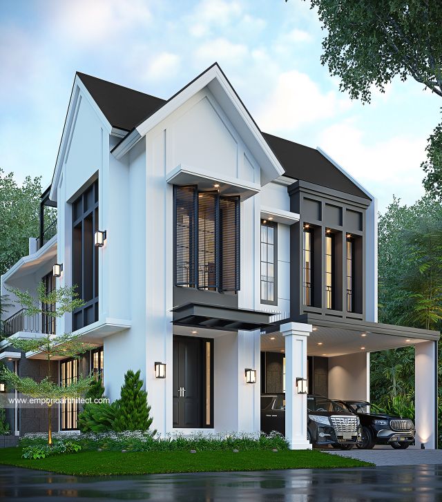 Desain Rumah American Klasik 3 Lantai Ibu DN 1993 di  Tangerang Selatan