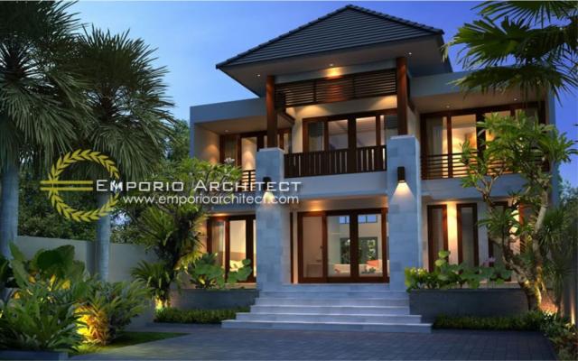 Desain Exterior 1 Rumah Villa Bali 2 Lantai Bapak Artana di Denpasar, Bali