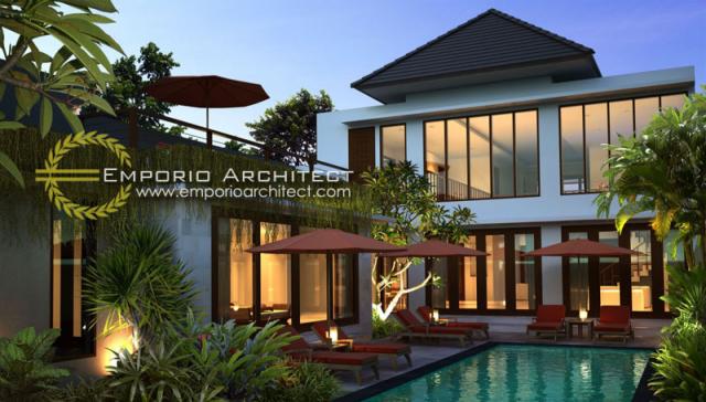 Desain Exterior 2 Rumah Villa Bali 2 Lantai Bapak Artana di Denpasar, Bali