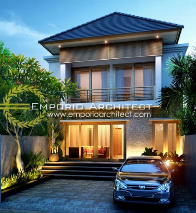 Desain Exterior Rumah Villa Bali 2 Lantai Bapak Artana II di Denpasar, Bali