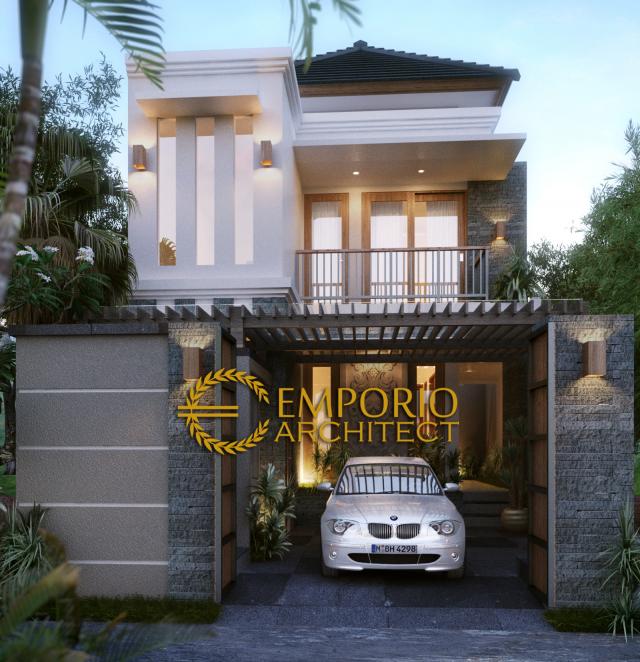 Desain Exterior Rumah Villa Bali 2 Lantai Bapak Agung Cipta di Denpasar