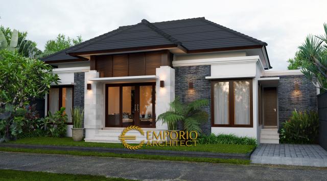 #frontfacadedesign - Wahanakarsa Swandiri Villa Bali Residence 1 Floor Design - Pekanbaru - Code 11808