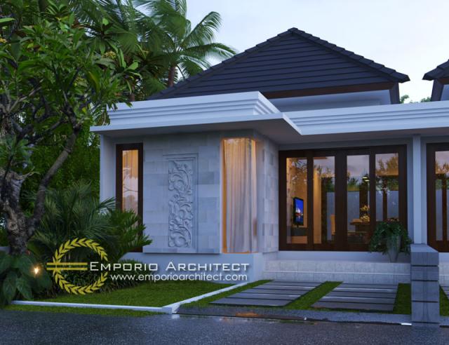 Gambar 3 Desain Rumah Villa Bali 1 Lantai Bapak Putra II di  Depok