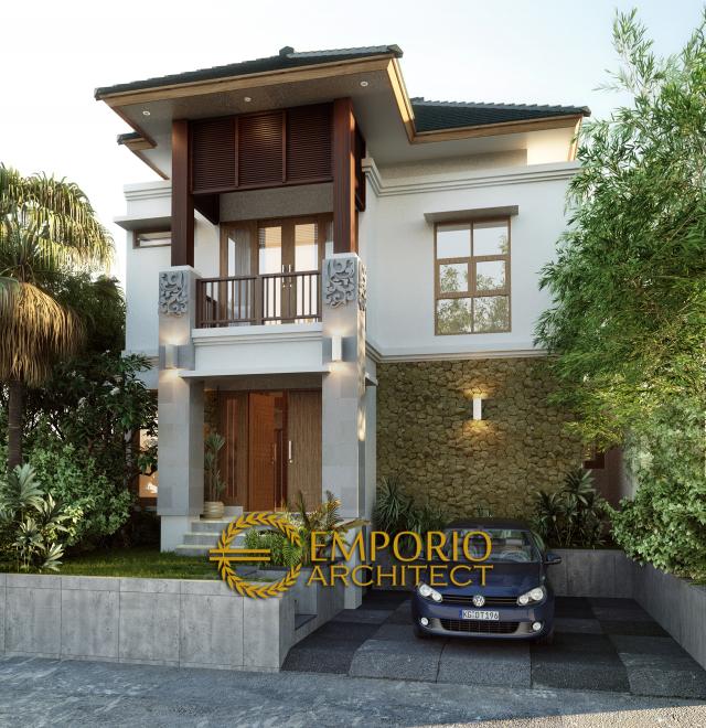 Desain Exterior Rumah Villa Bali 2 Lantai Bapak Tomo di Denpasar di Denpasar, Bali