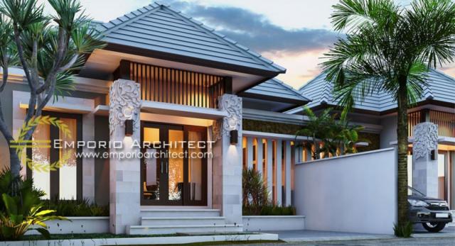 Desain Exterior Rumah Villa Bali 1 Lantai Bapak Beny di Singaraja, Bali