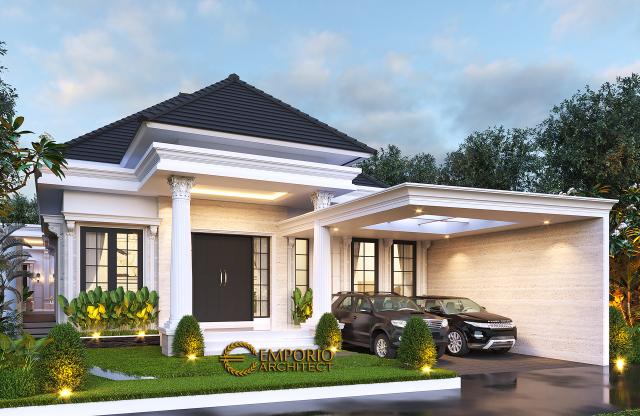 Desain Rumah Classic 1 Lantai Bapak Wandaniel di Sumatera Utara - Tampak Depan Tanpa Pagar