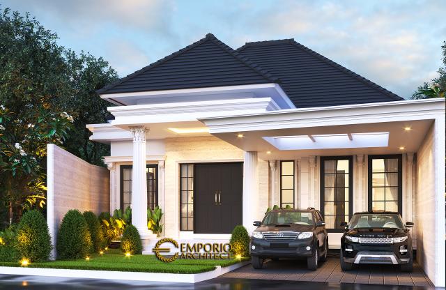 Desain Tampak Depan Tanpa Pagar 2 Rumah Classic 1 Lantai Bapak Wandaniel di Sumatera Utara