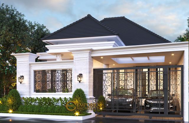 Desain Tampak Depan Dengan Pagar 1 Rumah Classic 1 Lantai Bapak Wandaniel di Sumatera Utara