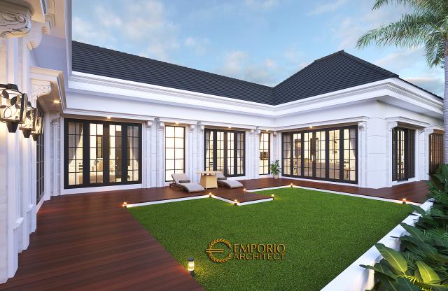 Desain Tampak Belakang 1 Rumah Classic 1 Lantai Bapak Wandaniel di Sumatera Utara