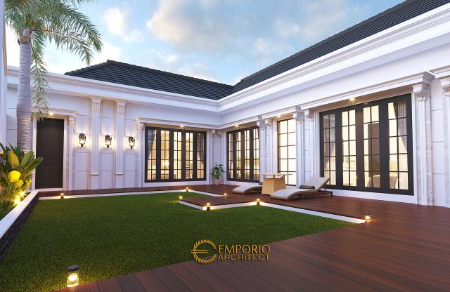 Desain Tampak Belakang 2 Rumah Classic 1 Lantai Bapak Wandaniel di Sumatera Utara