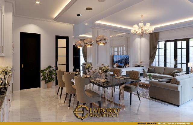 Desain Ruang Makan Rumah Classic 1 Lantai Bapak Wandaniel di Sumatera Utara