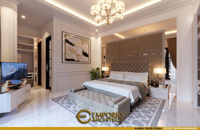 Desain Kamar Tidur Utama Rumah Classic 1 Lantai Bapak Wandaniel di Sumatera Utara