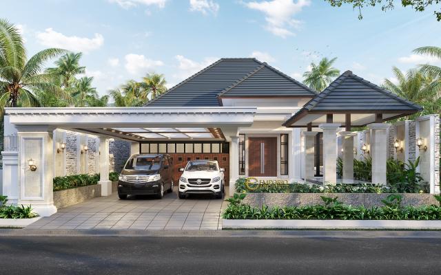 Desain Rumah Classic 1 Lantai Bapak Asep Billy di Pangandaran, Jawa Barat - Tampak Depan