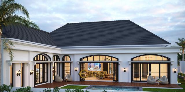 Desain Tampak Belakang 1 Rumah Classic 1 Lantai Bapak Sulthan di Palembang, Sumatera Selatan