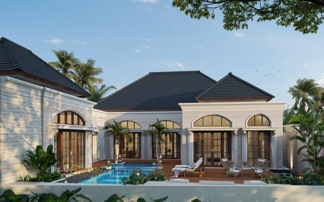 Desain Tampak Belakang Rumah Classic 1 Lantai Bapak Hendry di Riau