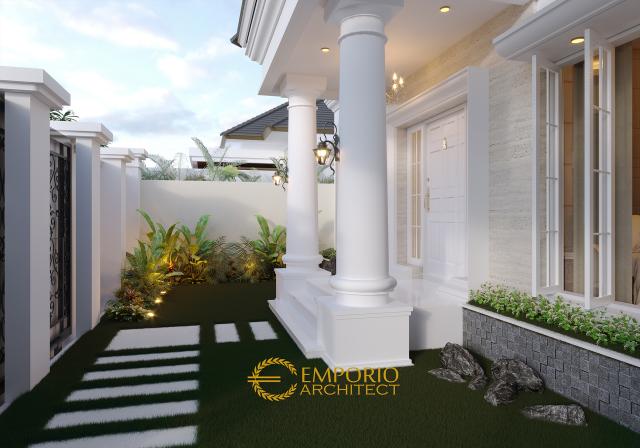 Desain Taman Depan Rumah Classic 1 Lantai Ibu Lellyta di Kutai Kartanegara, Kalimantan Timur