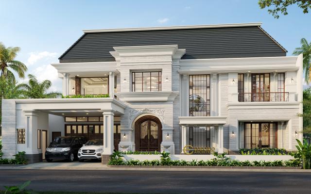 Gambar 1 Desain Rumah Classic 2 Lantai Ibu Desnita di  Padang, Sumatera Barat