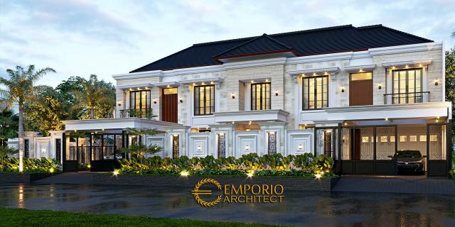 #homeexteriordesign - Mr. Kurnia Classic House 2 Floors Design - Jakarta - Code 12999