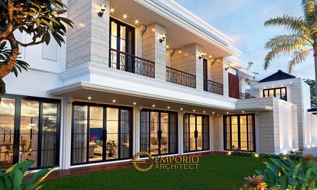 #homeexteriordesign - Mr. Kurnia Classic House 2 Floors Design - Jakarta - Code 13001