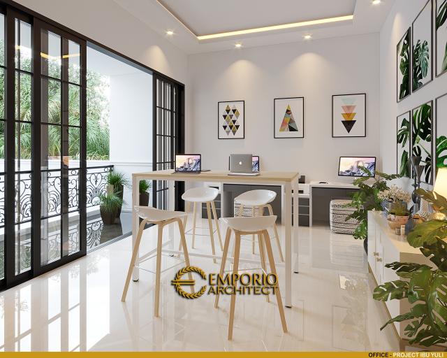 Desain Kantor Rumah Classic 2 Lantai Ibu Yuli di Tangerang, Banten