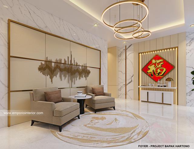 Desain Foyer Rumah Classic 2 Lantai Bapak HTN 938 di Kalimantan Utara