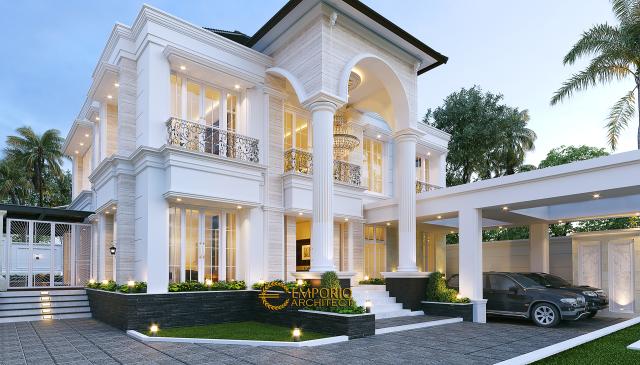 Desain Tampak Depan 3 Rumah Classic 2 Lantai Bapak HTN di Kalimantan Utara