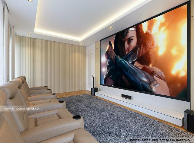 Desain Home Theater Rumah Classic 2 Lantai Bapak HTN 938 di Kalimantan Utara