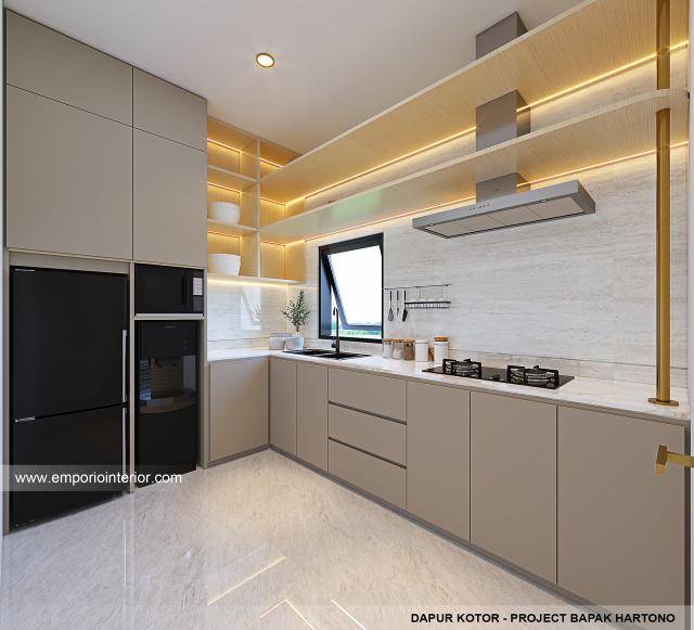 Desain Dapur Kotor Rumah Classic 2 Lantai Bapak HTN 938 di Kalimantan Utara