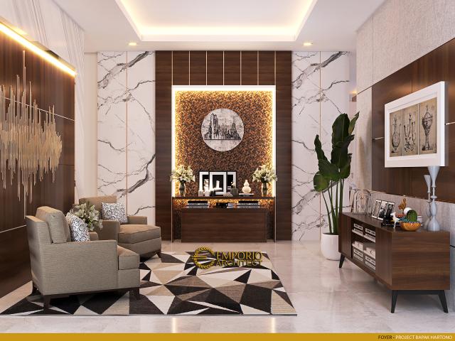 Desain Foyer Rumah Classic 2 Lantai Bapak HTN di Kalimantan Utara