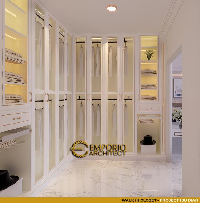 Desain Walk In Closet Rumah Classic 2 Lantai Ibu Dian di Tangerang Selatan, Banten