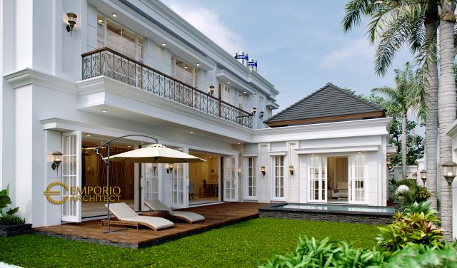 Desain Tampak Belakang 5 Rumah Classic 2 Lantai Mrs. Karina di Jambi